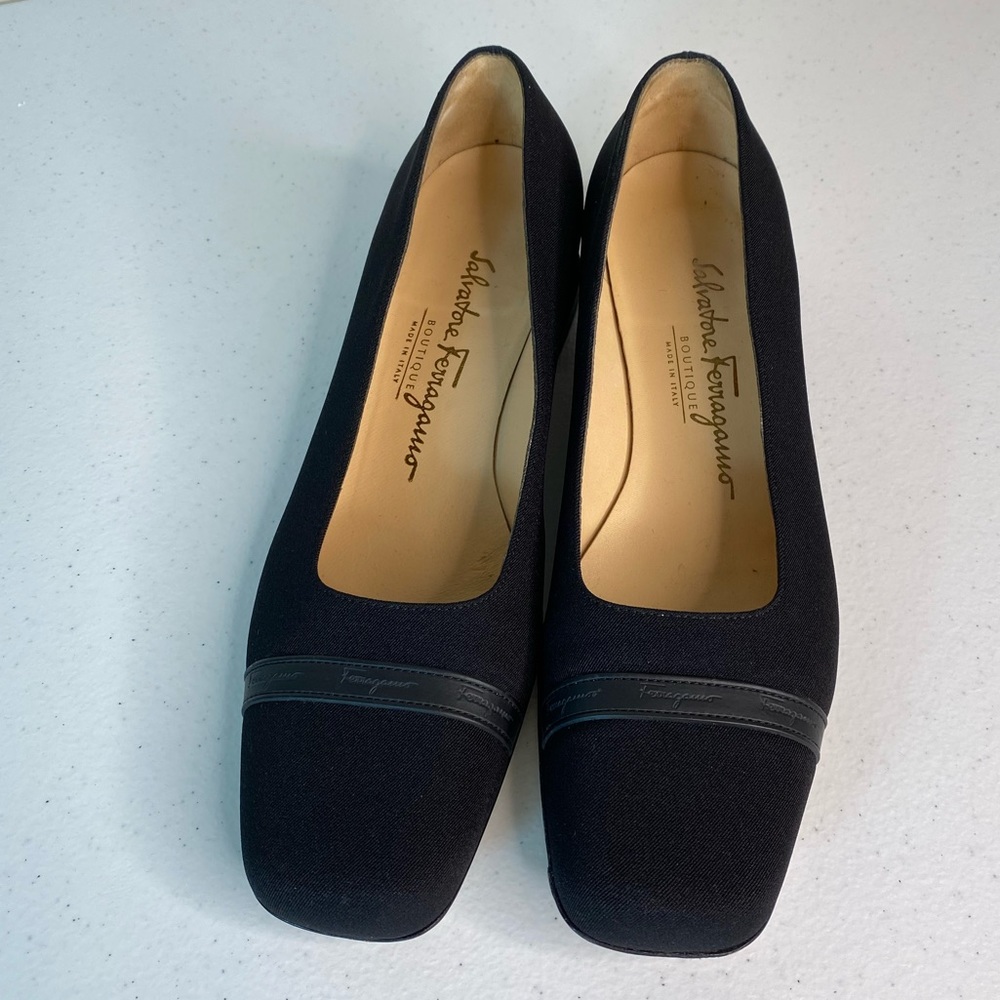 Salvatore Ferragamo Block Heel Square Toe LIKE NEW
